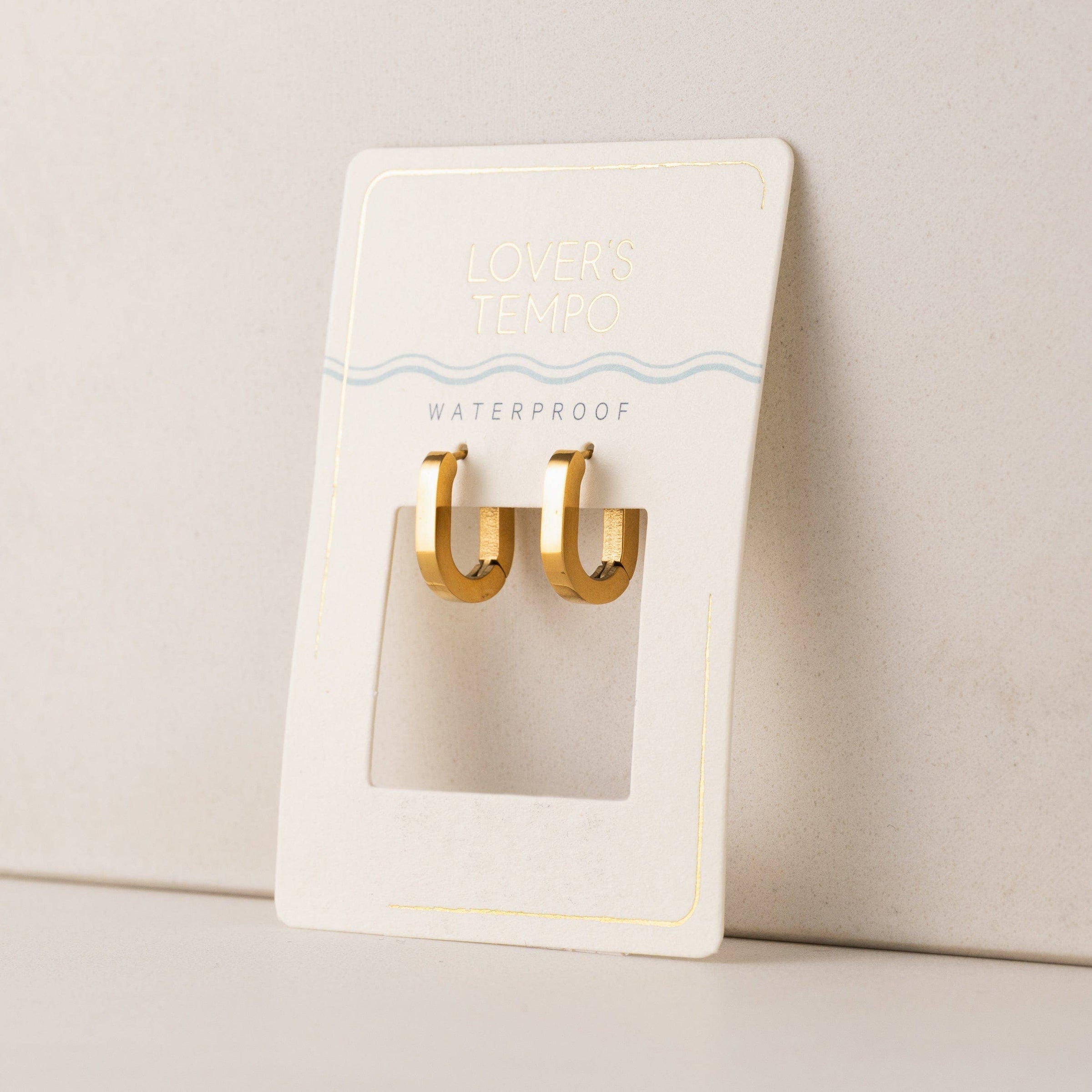 Maya Paperclip Hoop Earrings | Gold Hoops | Waterproof Hoops