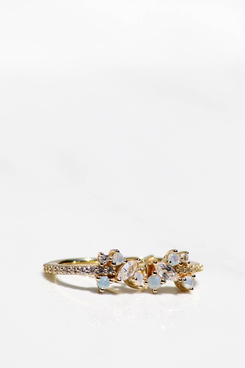 Tropicale Huggie Earrings- White opal