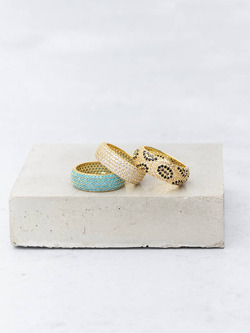 MINI BILLIONAIRE RING- 14K GOLD VERMEIL CIGAR BAND RING