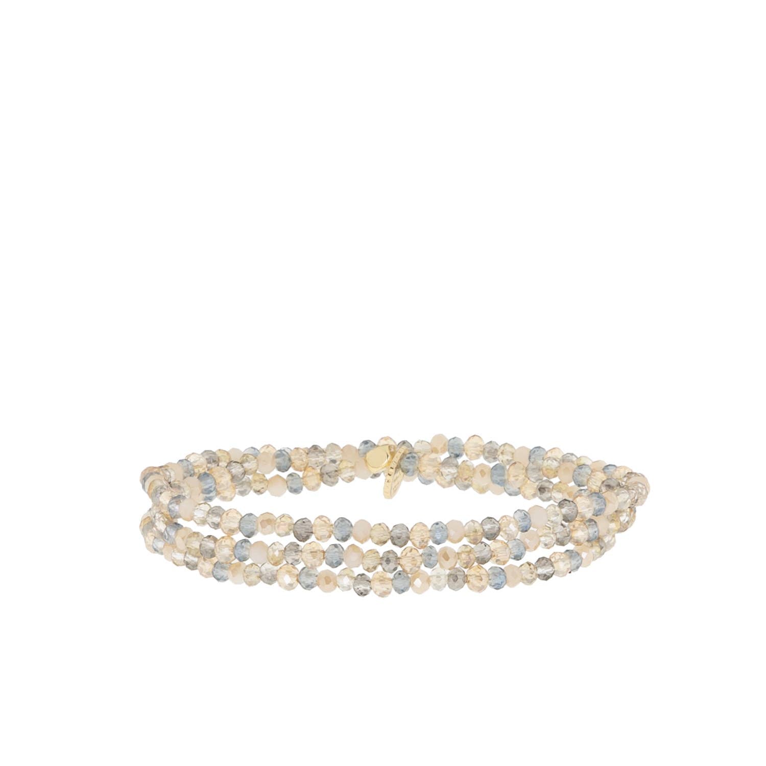Mini stretch crystal beaded wrap bracelet