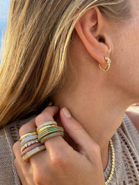 Tropicale Huggie Earrings- White opal