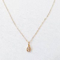 Rain Petite CZ Necklace Gold Filled