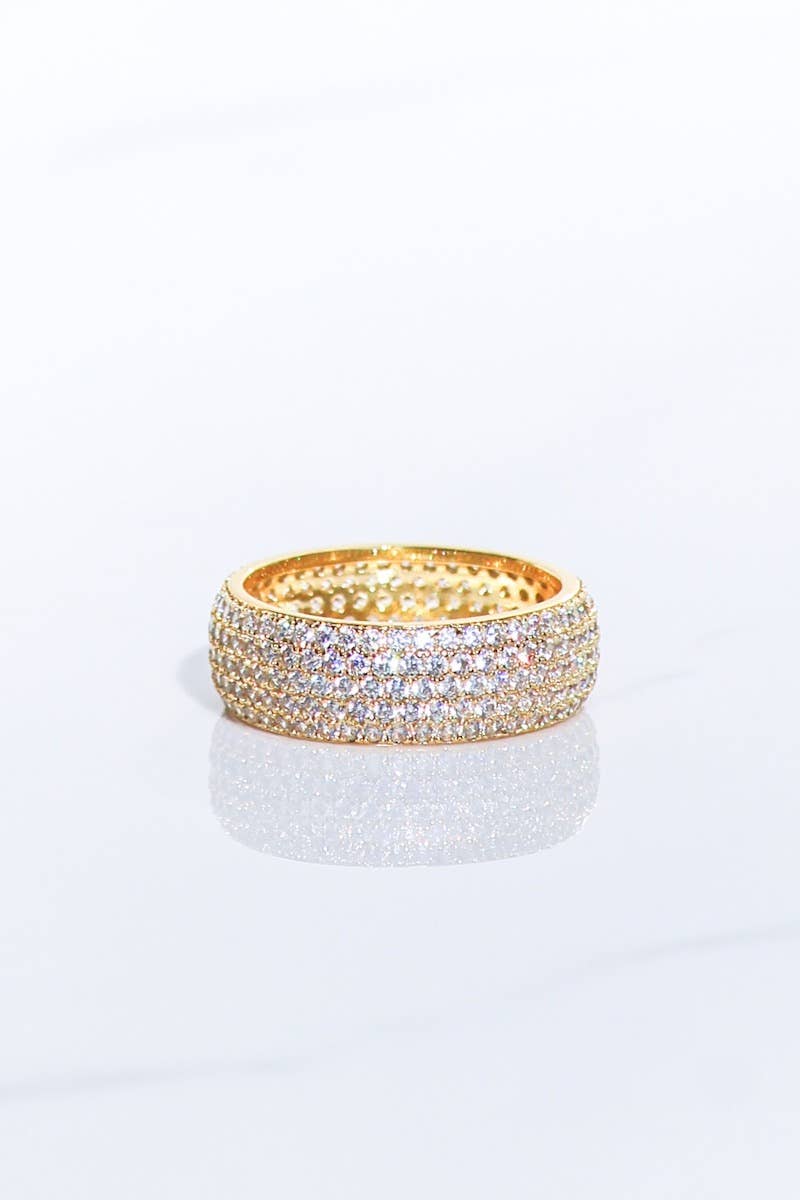 MINI BILLIONAIRE RING- 14K GOLD VERMEIL CIGAR BAND RING