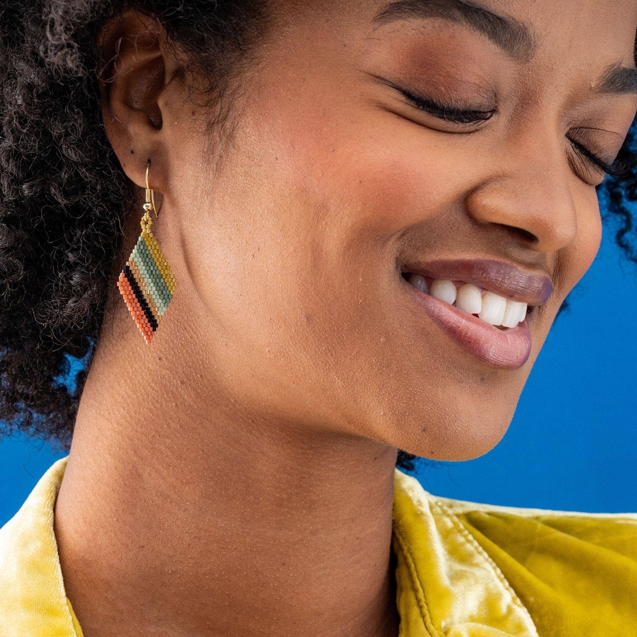 Zelda Angled Stripe Diamond Earrings