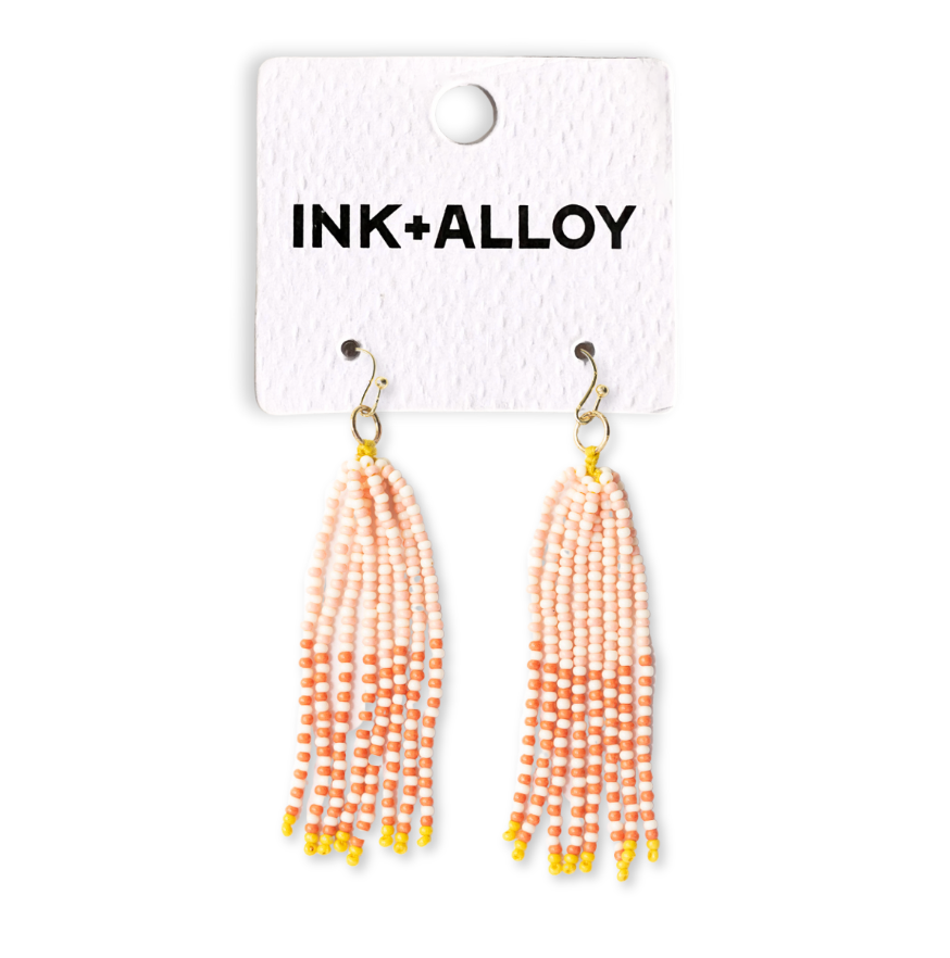 Abbey Tassel Alternating Seed Bead Earrings