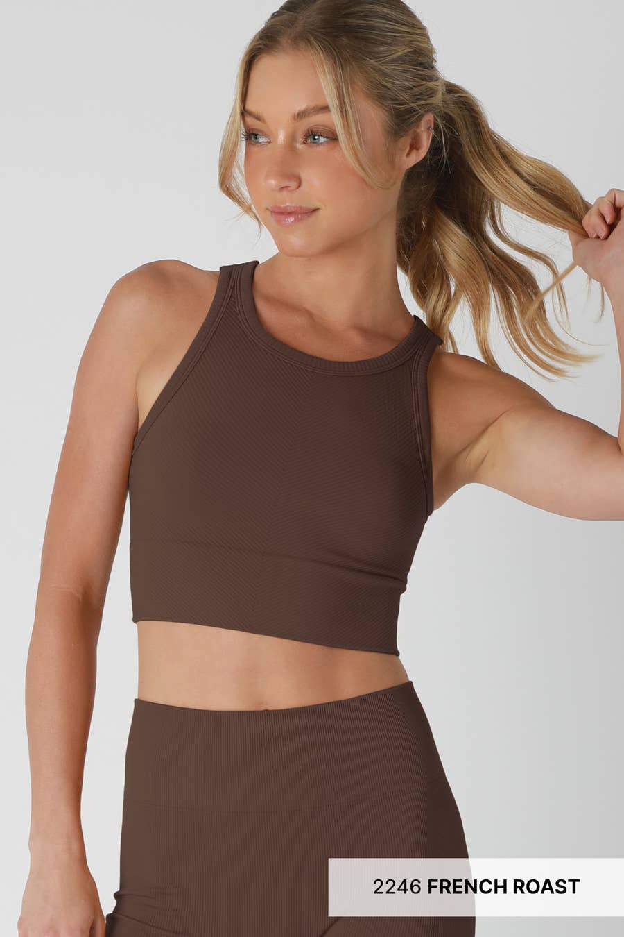 Chevron Highneck Crop Top