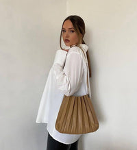 Carrie Pleated Vegan Shoulder Bag