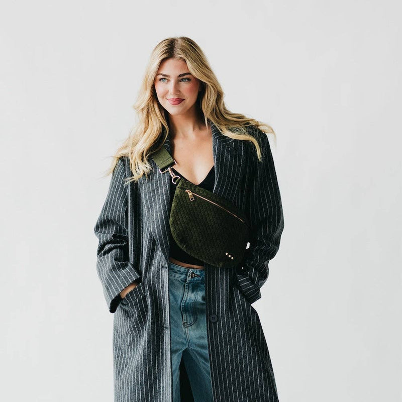 Faux Suede Westlyn Woven Bum Bag