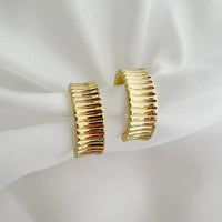 Rio Textured Hoops Earrings Gold Filled