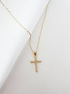 Cross Religious Cz Necklace Gold Filled