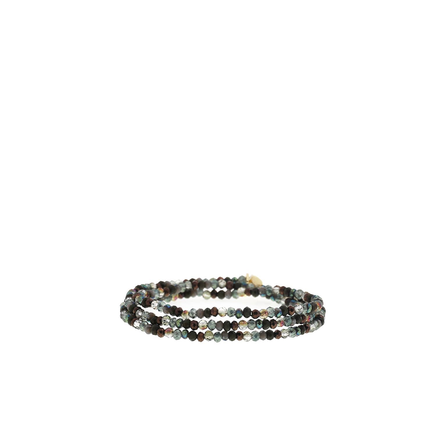 Mini stretch crystal beaded wrap bracelet