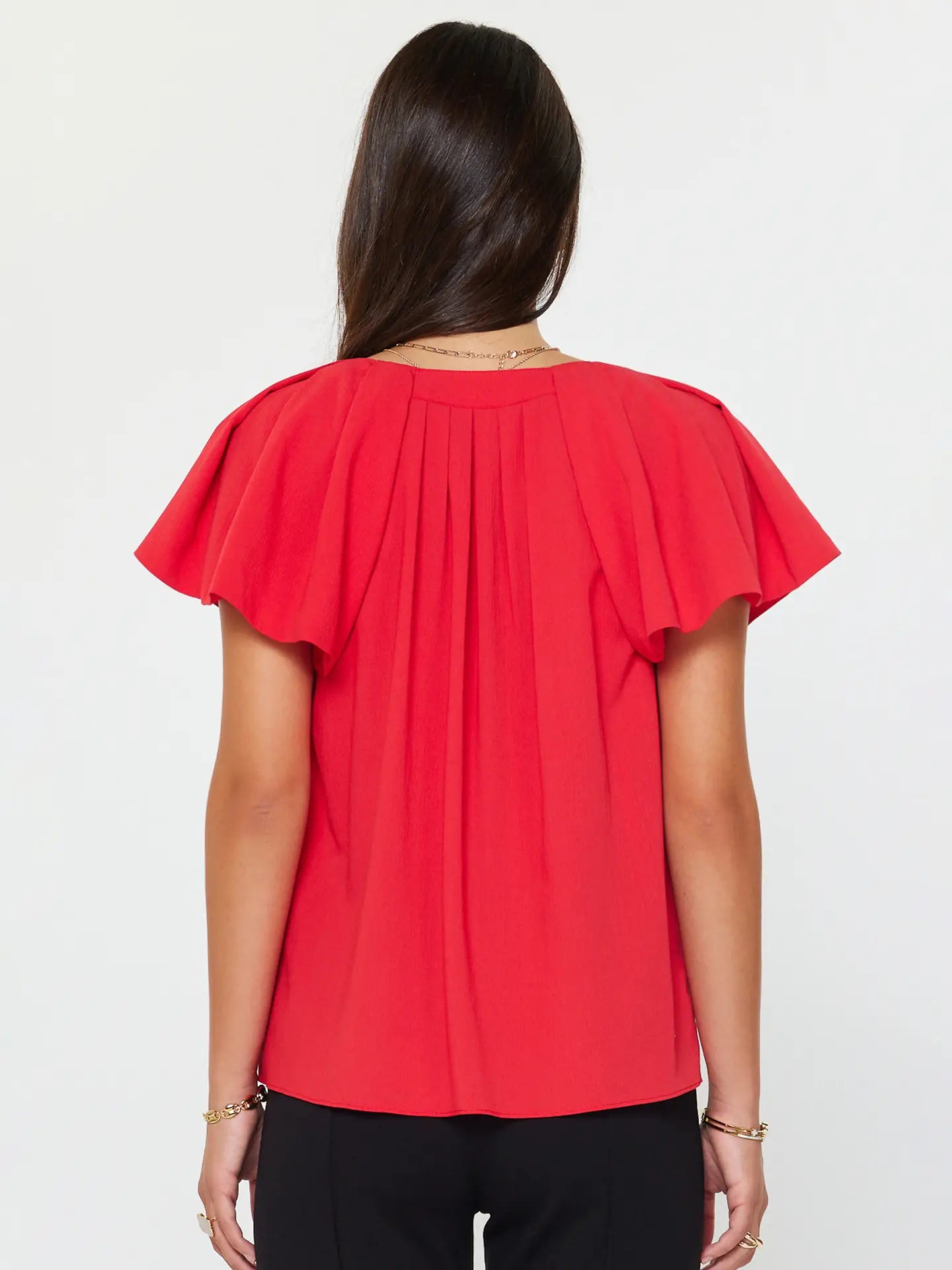 Pleated Neckline Blouse