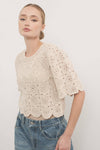 CROCHET LACE TOP WITH SCALLOP HEM