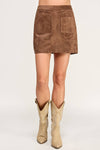 FRONT POCKET SUEDE MINI SKIRT
