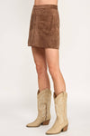 FRONT POCKET SUEDE MINI SKIRT