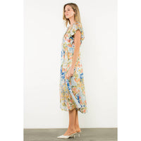 Flutter Sleeve Floral Maxi Dress
