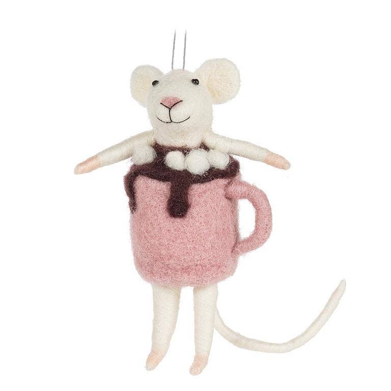 Mouse in Hot Chocolate Mug Ornament