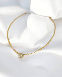 Florence Solitaire CZ Necklace Gold Filled