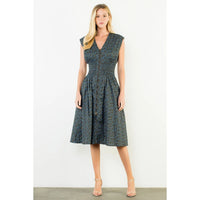 Mini Flower Long Zipper Dress