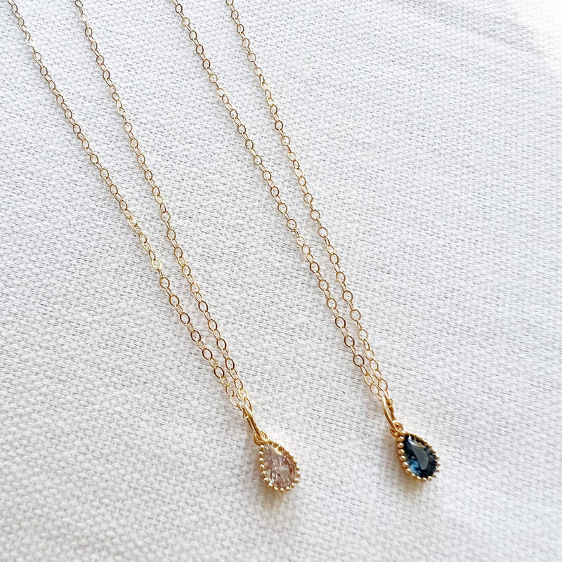 Rain Petite CZ Necklace Gold Filled