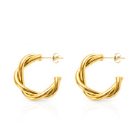 Gigi Earrings | Twisted 18K Gold Hoops | Waterproof Hoops