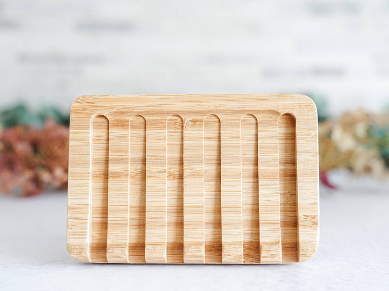 Waterfall Self-Draining Bamboo Soap Dish