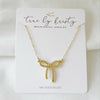 Bow Ribbon CZ Gold Filled Necklace