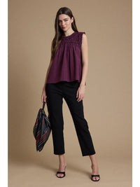Smocked Ruffle Gingham Sleeveless Top