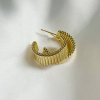 Rio Textured Hoops Earrings Gold Filled