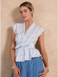 Current Air Floral Eyelet Peplum Blouse