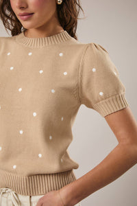Polka Dot Embroidered Sweater