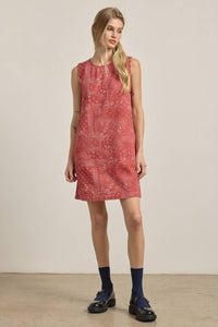 Washed Bandana Print Sleeveless Shift Dress