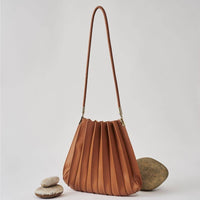 Carrie Saddle Pleated Vegan Shoulder Bag