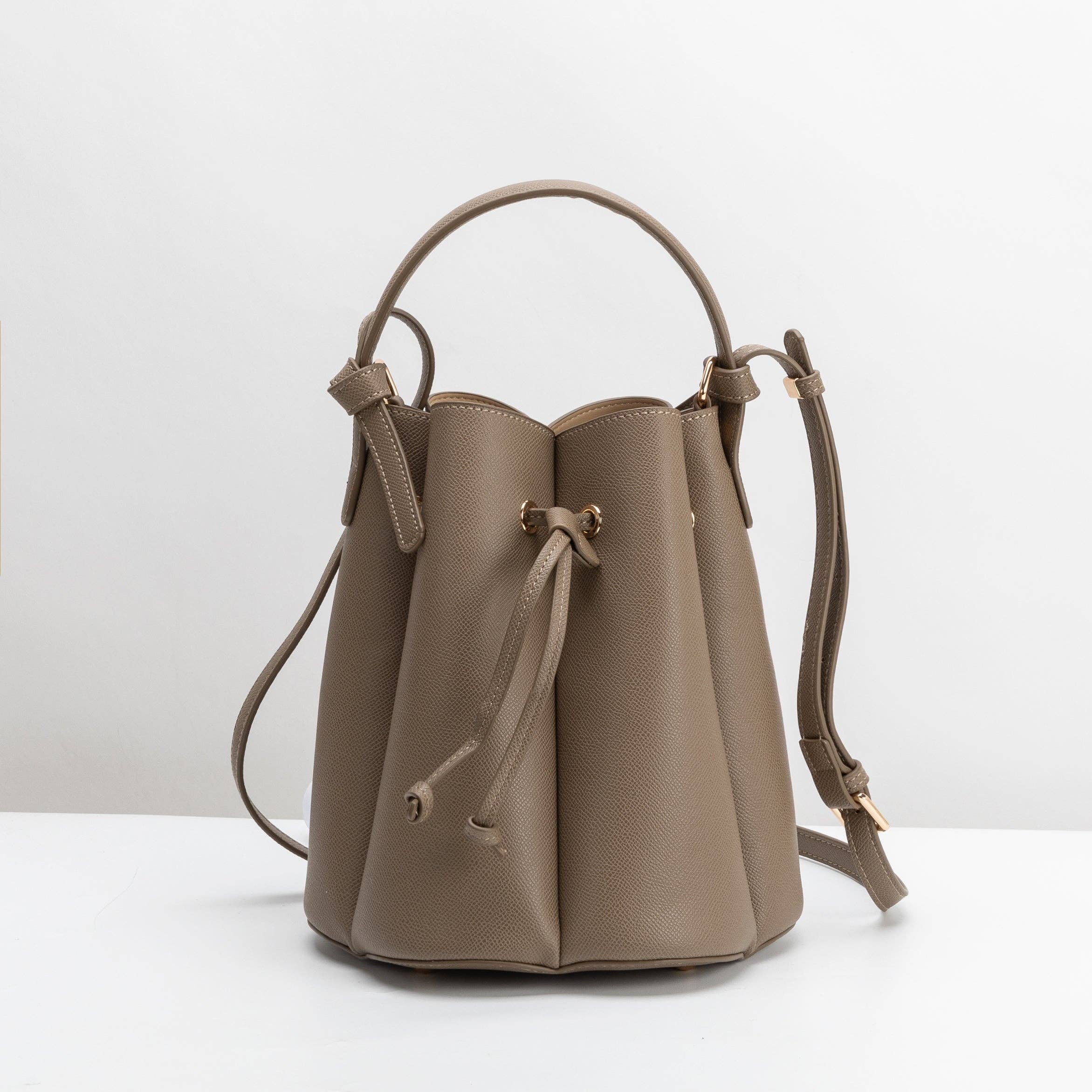 Laguna Taupe Vegan Leather Top Handle Bag