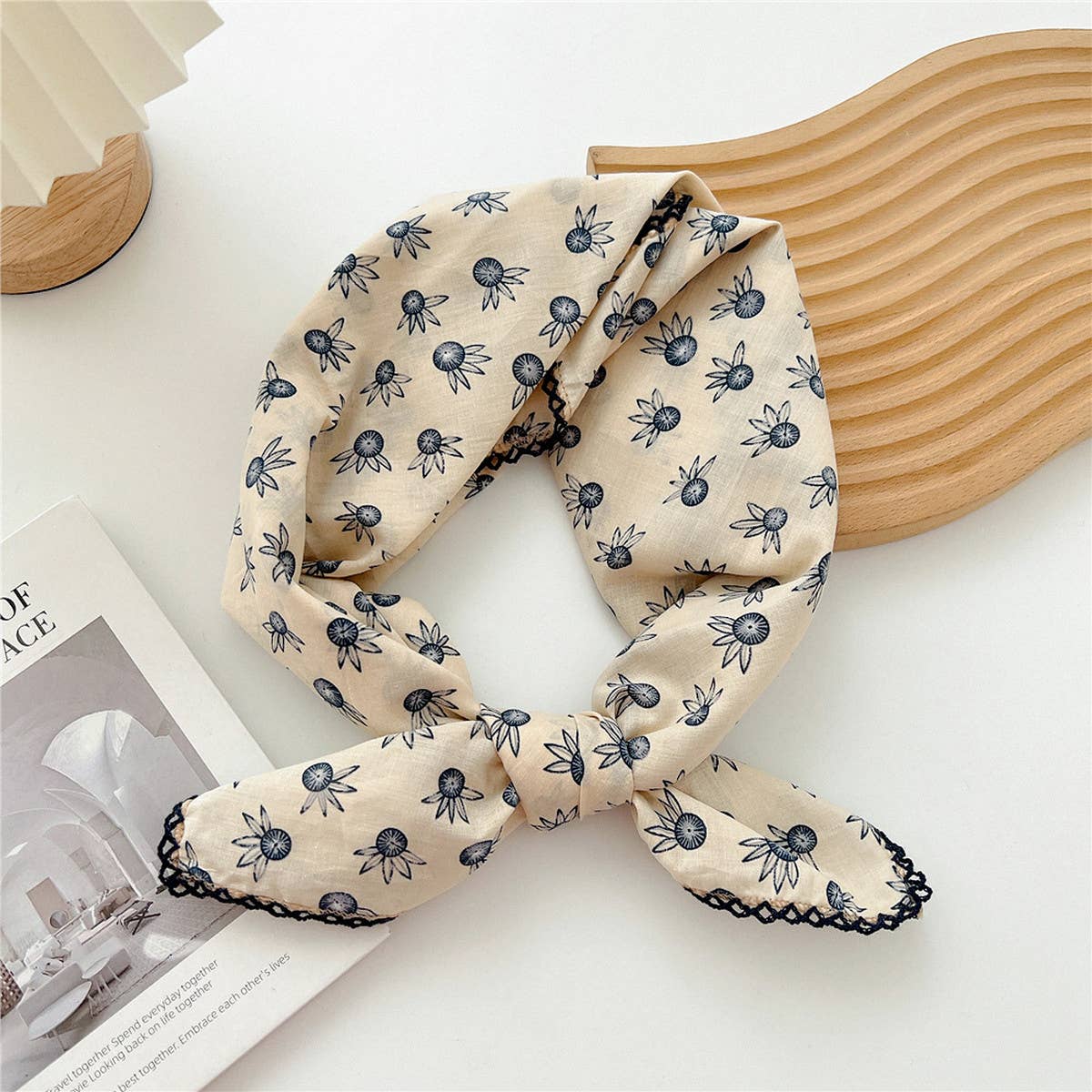 Cotton Linen Square Scarf
