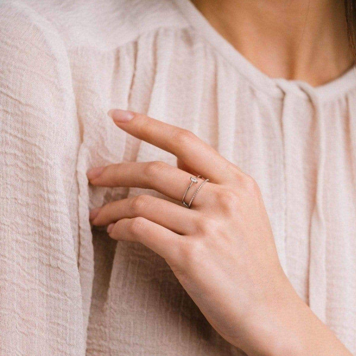 Marquise Ring | Stacked Look Ring | Cubic Zirconia Ring