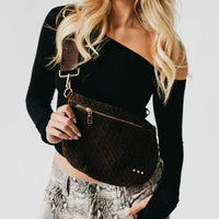 Faux Suede Westlyn Woven Bum Bag