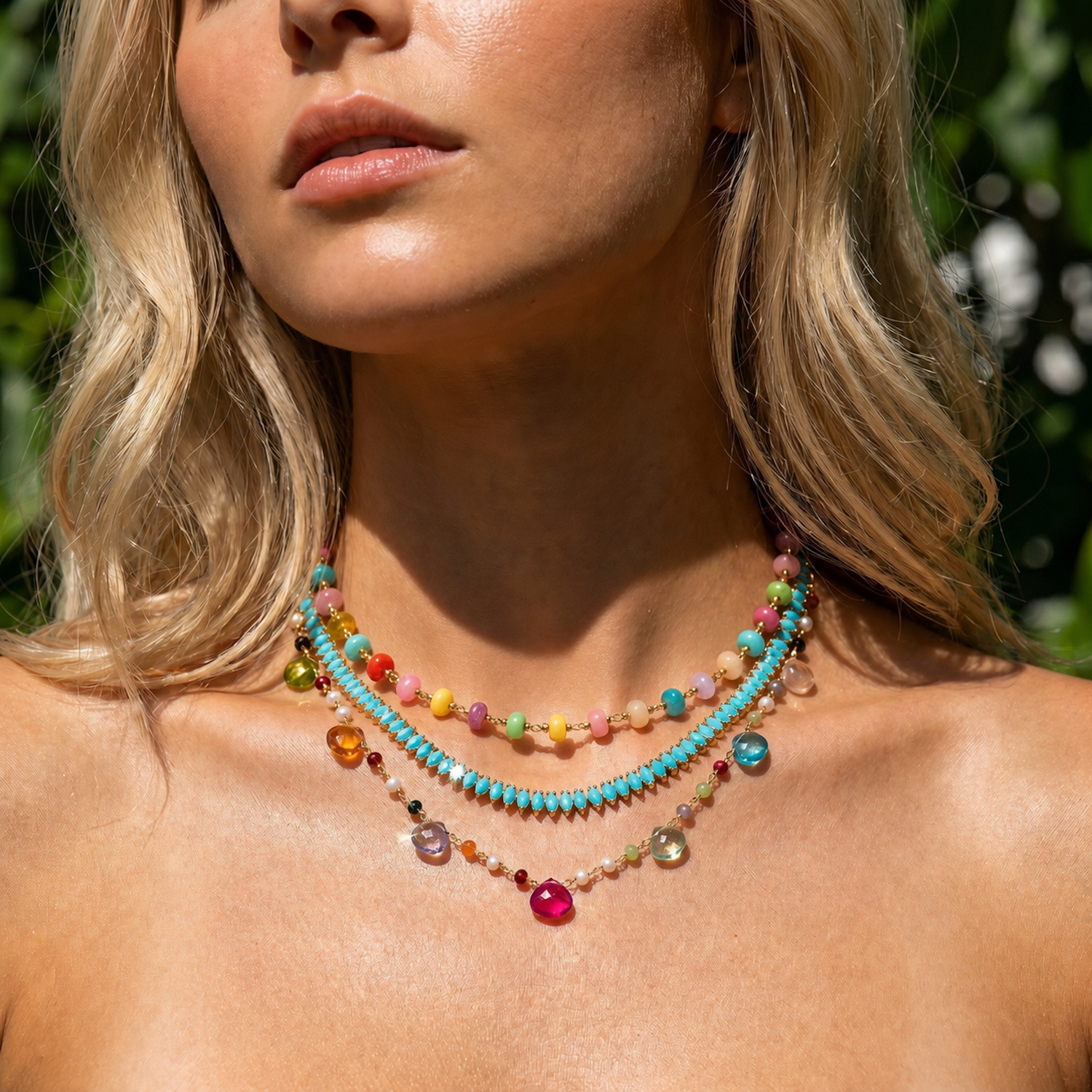 NEON RAINBOW OPAL NECKLACE