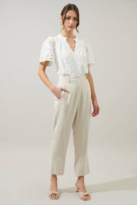 Rain or Shine Eyelet Top