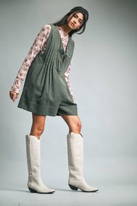 THE CORDUROY PLEATED ROMPER