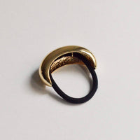 Wide Crescent Metal Ponytail Hair Tie | Gold