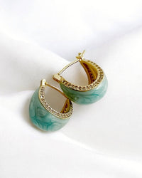 Palmer Colorful Enamel Hoops Earrings Gold Filled