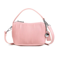Ella Crossbody  -  Recycled Vegan Bag  - Light Pink Pleated