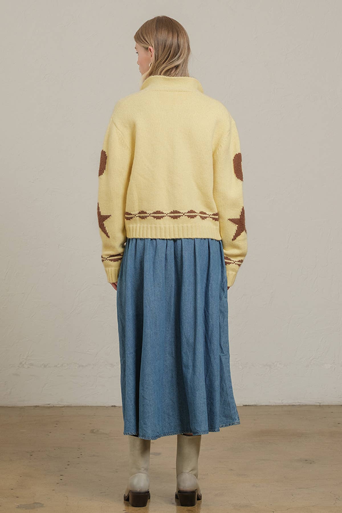 Cozy Pattern Zip Sweater Jacket