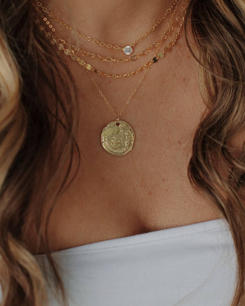 Florence Solitaire CZ Necklace Gold Filled