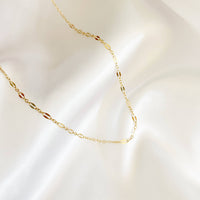 Kamryn Dapped Sequin Layering Chain Necklace Gold Filled 18"