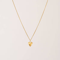 Fluted Heart Necklace | Minimalist Gold Pendant | 18K PVD