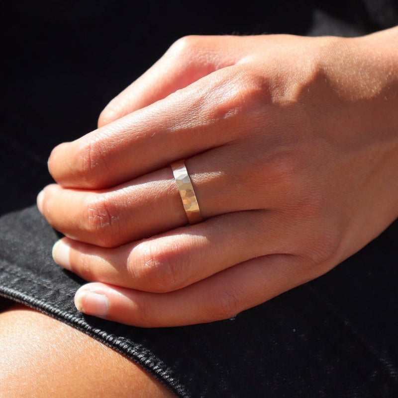 Cigar Band Ring in 14k Gold Fill or Sterling Silver