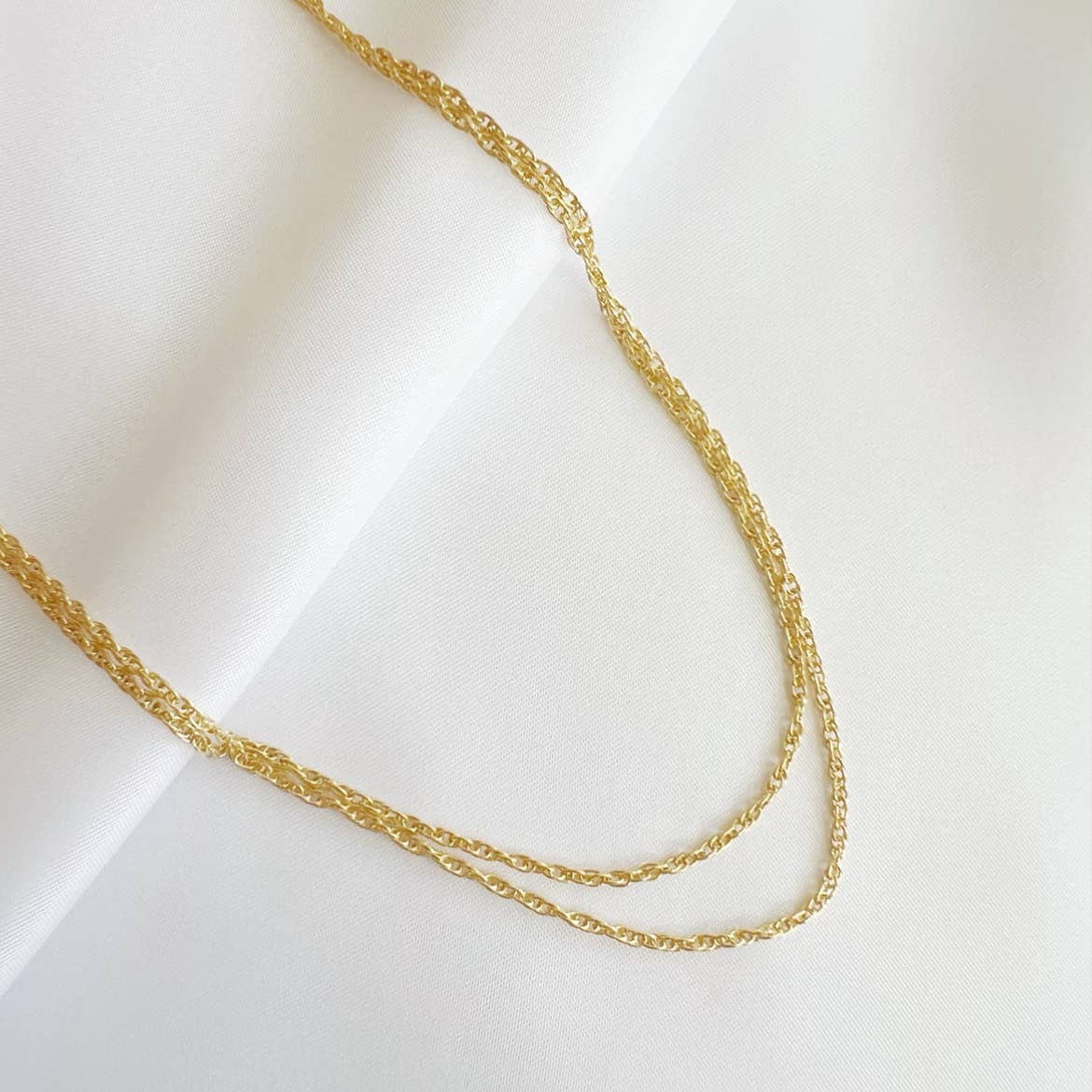 East Coast Rope Layering Chain Necklace Gold Filled