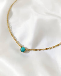 Sorrento Turquoise Solitaire Necklace Gold Filled